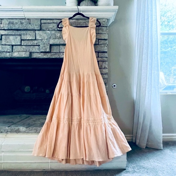 Free People Maxi Dress Size Small- Soft Peace Color Tiered Maxi Dress - Picture 4 of 13